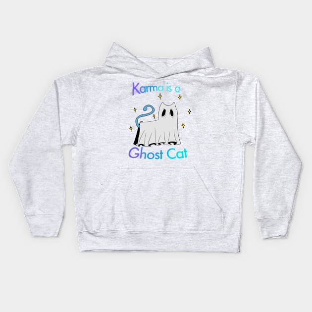 Karma Is A Ghost Cat Kids Hoodie by Art_by_Devs